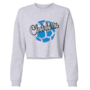 Cool Retro Charlotte Soccer Ball Cropped Pullover Crew