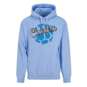 Cool Retro Charlotte Soccer Ball Unisex Surf Hoodie