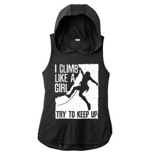 Cool Rock Climbing Design For Women Climb Lovers Ladies PosiCharge Tri-Blend Wicking Draft Hoodie Tank