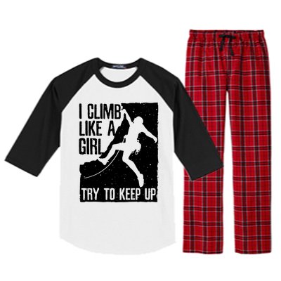 Cool Rock Climbing Design For Women Climb Lovers Raglan Sleeve Pajama Set