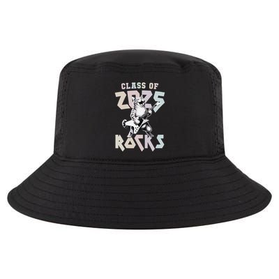 Cat Rockstar Class Of 2025 Rocks Graduated Signing Throwback .Png Cool Comfort Performance Bucket Hat