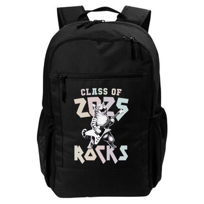 Cat Rockstar Class Of 2025 Rocks Graduated Signing Throwback .Png Backpack