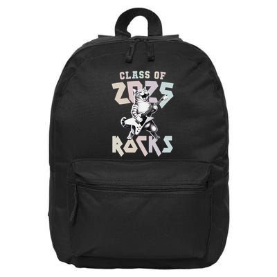 Cat Rockstar Class Of 2025 Rocks Graduated Signing Throwback .Png 16 in Basic Backpack