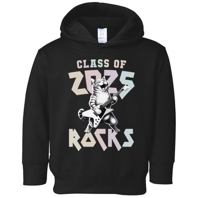 Cat Rockstar Class Of 2025 Rocks Graduated Signing Throwback .Png Toddler Hoodie