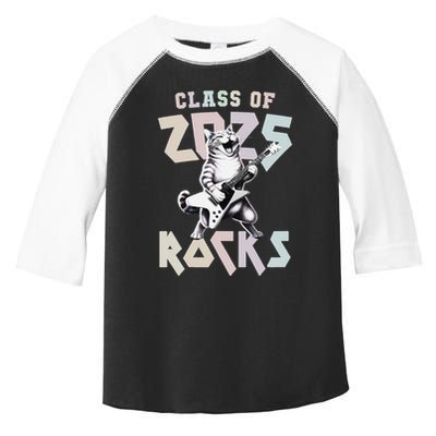 Cat Rockstar Class Of 2025 Rocks Graduated Signing Throwback .Png Toddler Fine Jersey T-Shirt