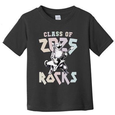 Cat Rockstar Class Of 2025 Rocks Graduated Signing Throwback .Png Toddler T-Shirt