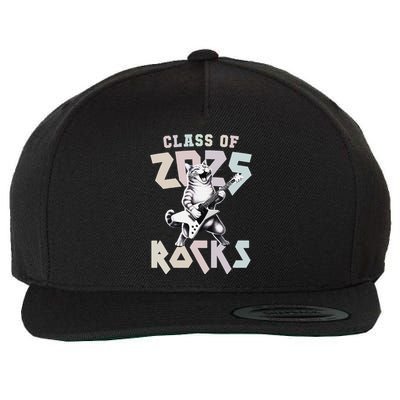 Cat Rockstar Class Of 2025 Rocks Graduated Signing Throwback .Png Wool Snapback Cap