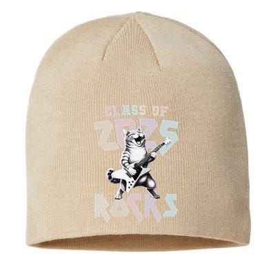 Cat Rockstar Class Of 2025 Rocks Graduated Signing Throwback .Png Sustainable Beanie