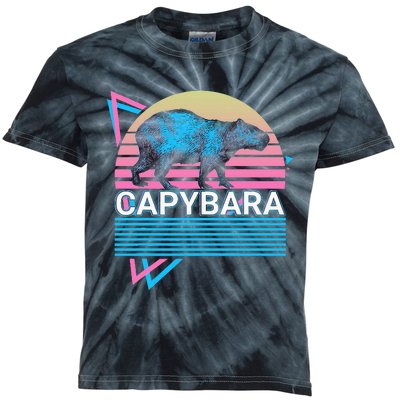 Capybara Retro Kids Tie-Dye T-Shirt