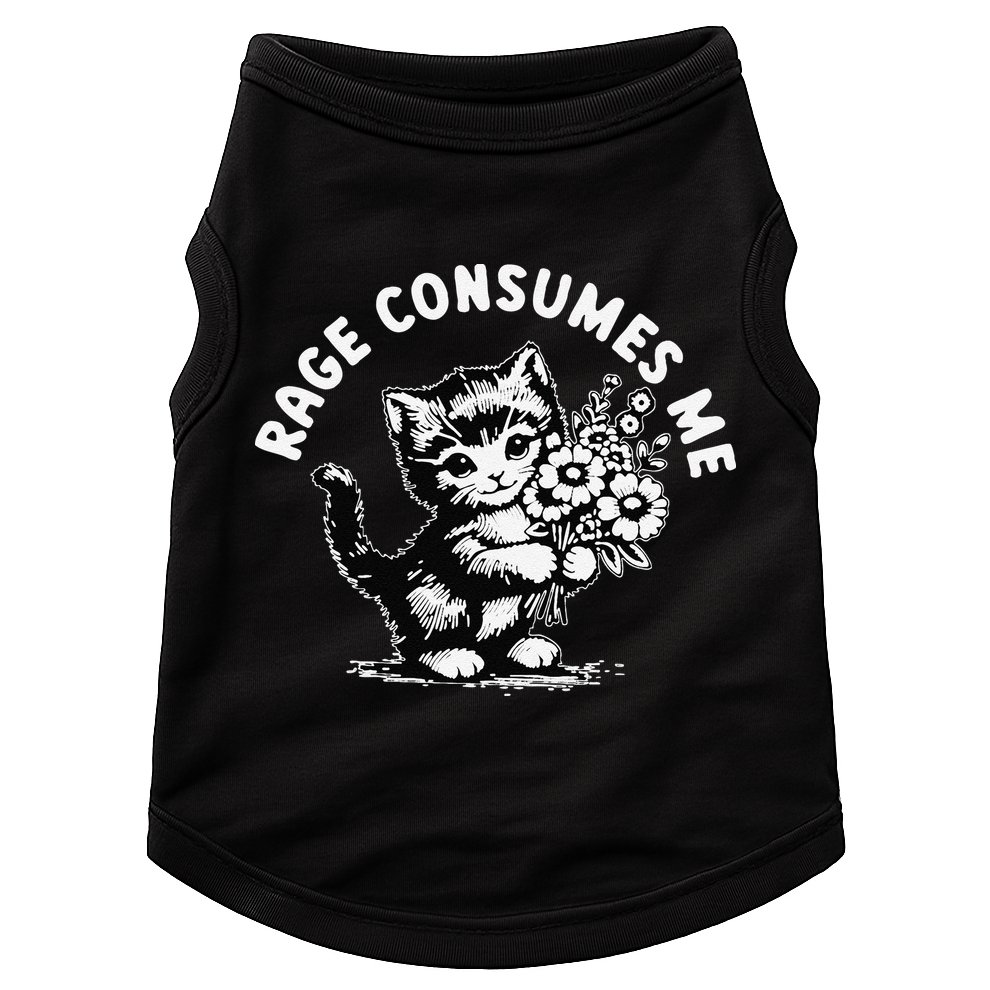 Cat Rage Consumes Me Kitten Cat Wild Flower Doggie Tank