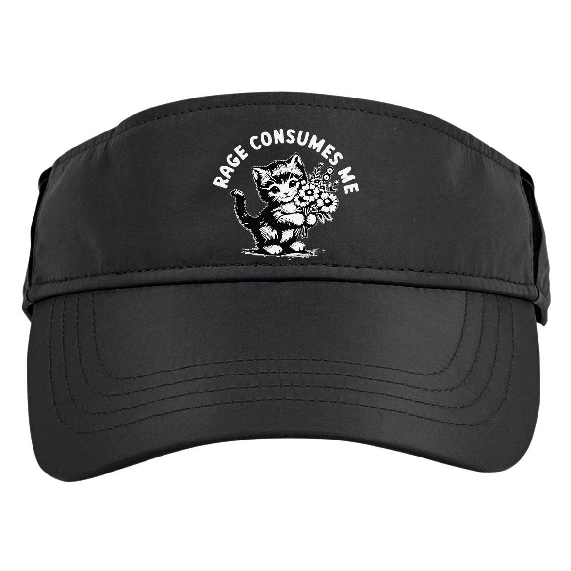 Cat Rage Consumes Me Kitten Cat Wild Flower Adult Drive Performance Visor