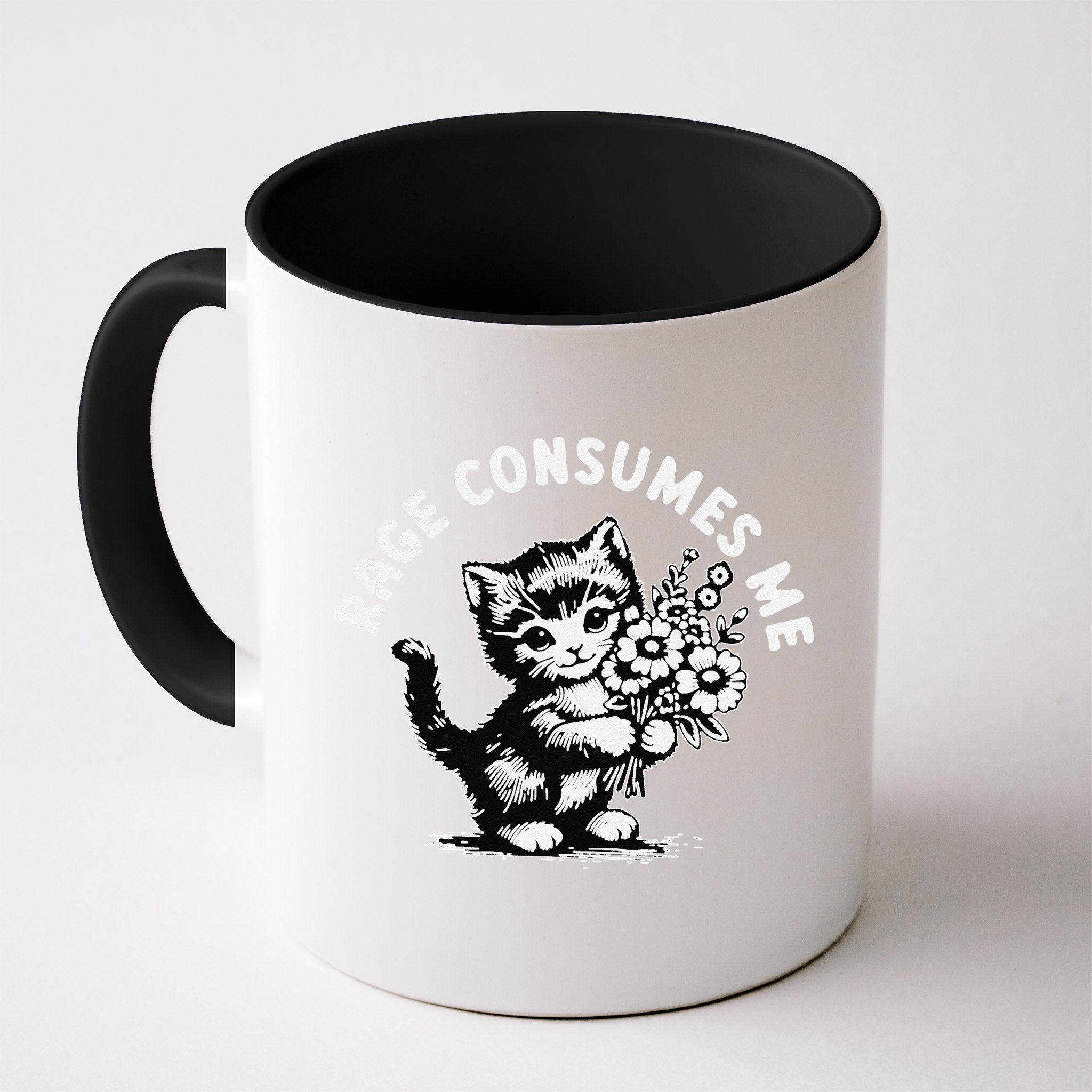 Cat Rage Consumes Me Kitten Cat Wild Flower Mug