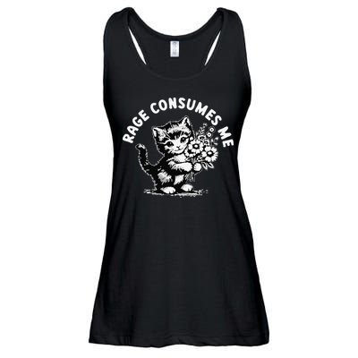 Cat Rage Consumes Me Kitten Cat Wild Flower Ladies Essential Flowy Tank