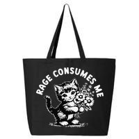 Cat Rage Consumes Me Kitten Cat Wild Flower 25L Jumbo Tote