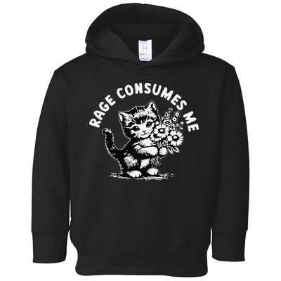 Cat Rage Consumes Me Kitten Cat Wild Flower Toddler Hoodie