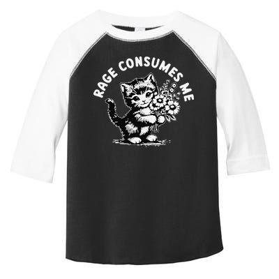 Cat Rage Consumes Me Kitten Cat Wild Flower Toddler Fine Jersey T-Shirt