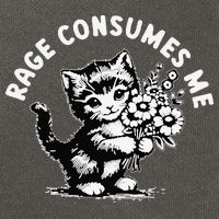 Cat Rage Consumes Me Kitten Cat Wild Flower Cotton Canvas Backpack