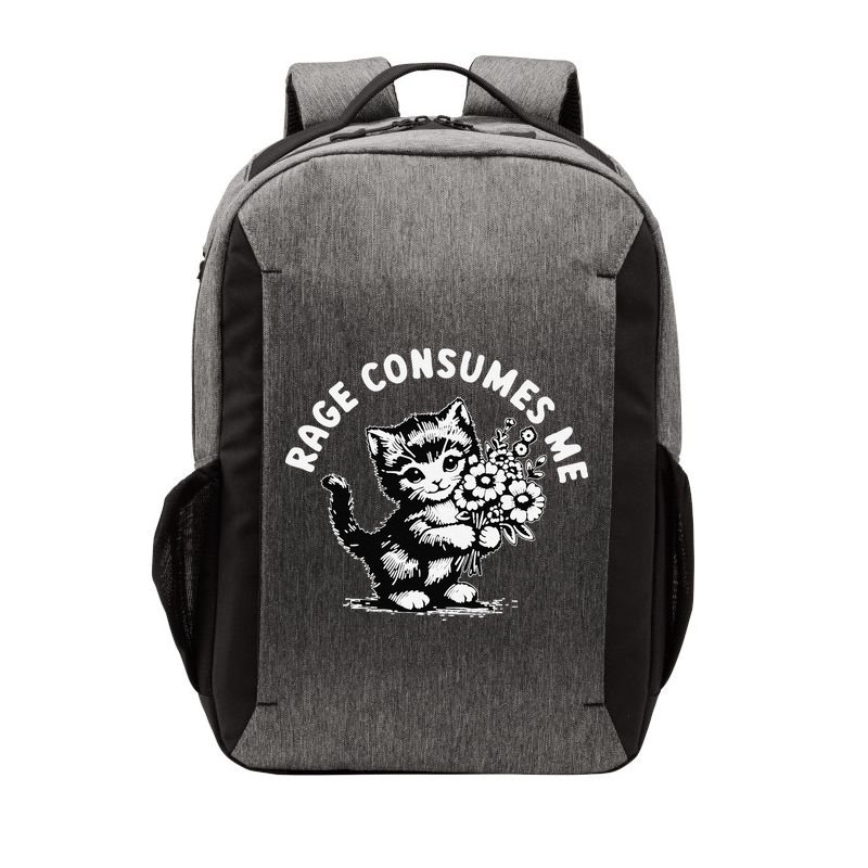 Cat Rage Consumes Me Kitten Cat Wild Flower Vector Backpack