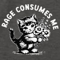 Cat Rage Consumes Me Kitten Cat Wild Flower Vector Backpack