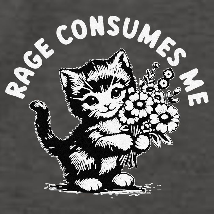 Cat Rage Consumes Me Kitten Cat Wild Flower Vector Backpack