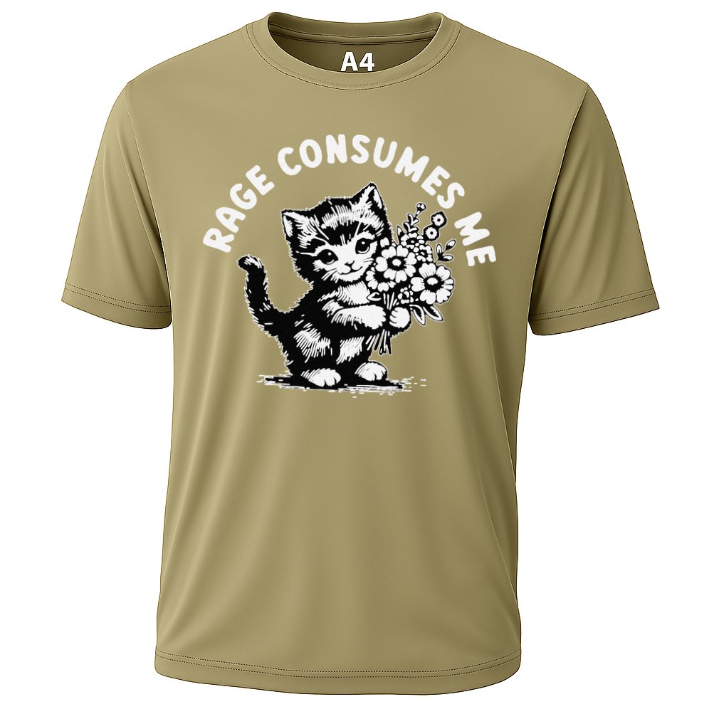 Cat Rage Consumes Me Kitten Cat Wild Flower Performance Shirt