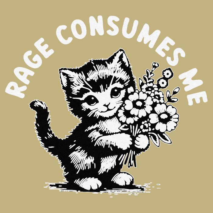 Cat Rage Consumes Me Kitten Cat Wild Flower Performance Shirt