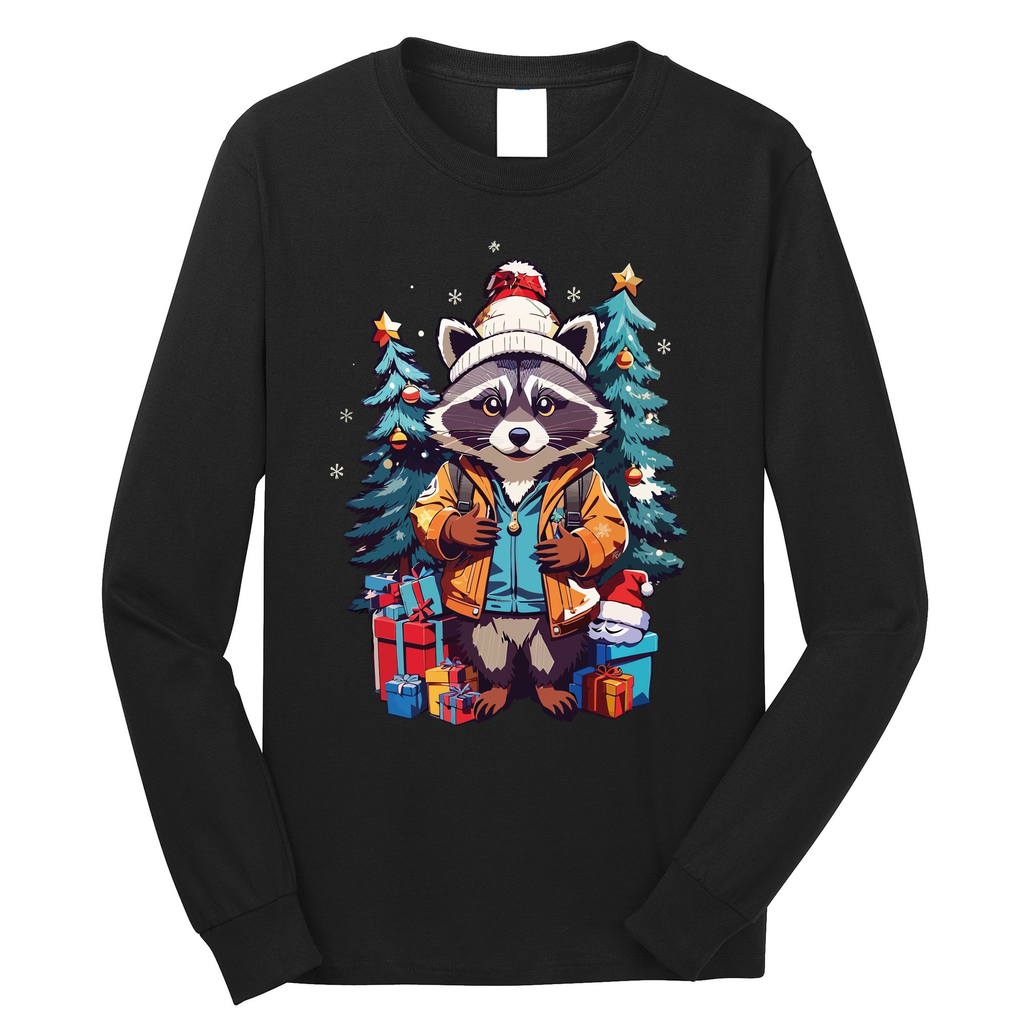 Christmas Raccoon Long Sleeve Shirt