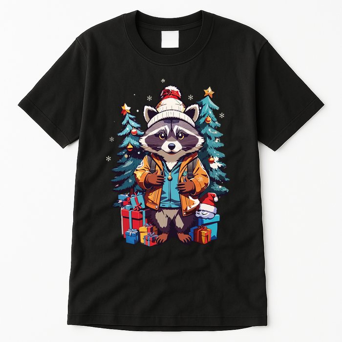 Christmas Raccoon Tall T-Shirt