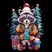 Christmas Raccoon Tall T-Shirt
