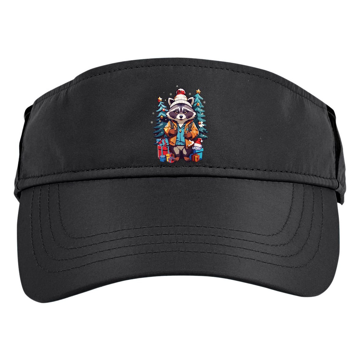 Christmas Raccoon Adult Drive Performance Visor