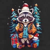 Christmas Raccoon Adult Drive Performance Visor