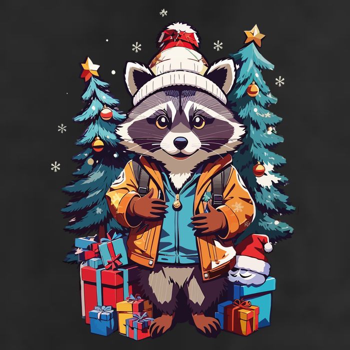 Christmas Raccoon Adult Drive Performance Visor