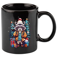 Christmas Raccoon 11oz C Handle Ceramic Mug