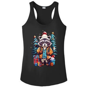 Christmas Raccoon Ladies PosiCharge Competitor Racerback Tank