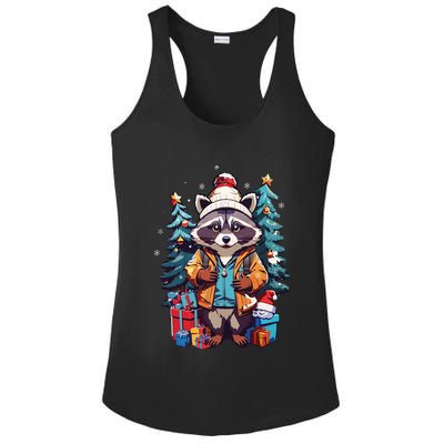Christmas Raccoon Ladies PosiCharge Competitor Racerback Tank