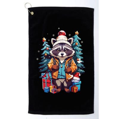 Christmas Raccoon Golf Towel