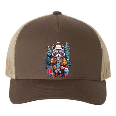 Christmas Raccoon Yupoong Adult 5-Panel Trucker Hat