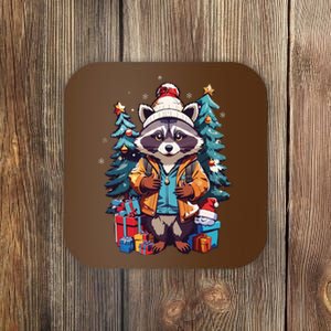 Christmas Raccoon Coaster