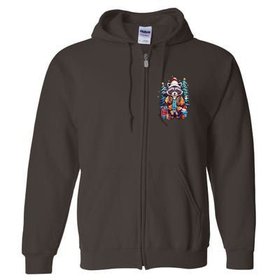 Christmas Raccoon Full Zip Hoodie