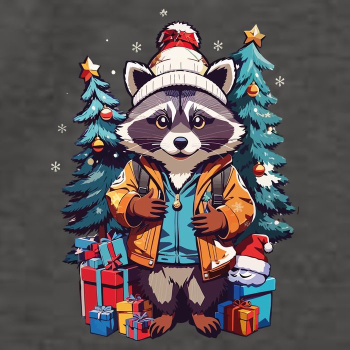 Christmas Raccoon Vector Backpack