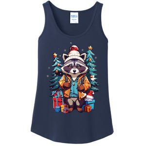 Christmas Raccoon Ladies Essential Tank