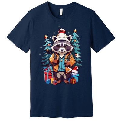 Christmas Raccoon Premium T-Shirt