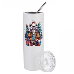 Christmas Raccoon Stainless Steel Tumbler