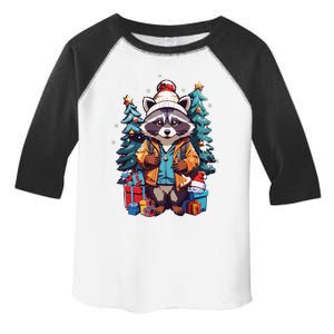 Christmas Raccoon Toddler Fine Jersey T-Shirt