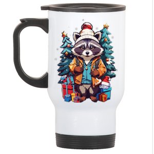 Christmas Raccoon Stainless Steel Travel Mug