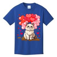 Cute Ragdoll Cat Valentine Heart Balloon Lover Cat Mom Meaningful Gift Kids T-Shirt