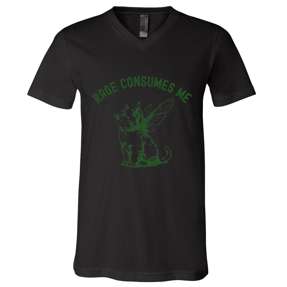 Cat Rage Consumes Me V-Neck T-Shirt