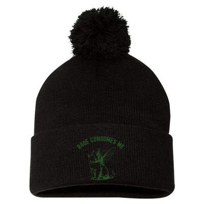 Cat Rage Consumes Me Pom Pom 12in Knit Beanie