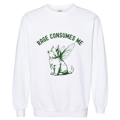 Cat Rage Consumes Me Garment-Dyed Sweatshirt