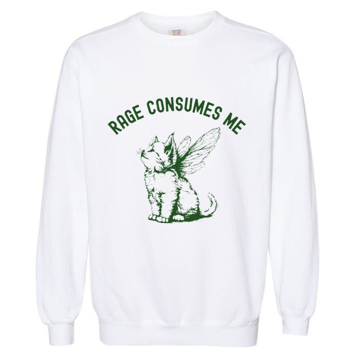 Cat Rage Consumes Me Garment-Dyed Sweatshirt